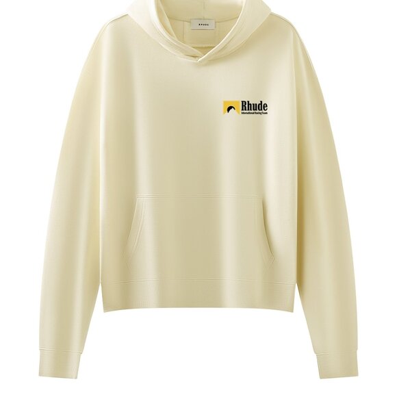 Rhude Beige Mountain Logo Graphic Print Hoodie - Picture 1 of 8